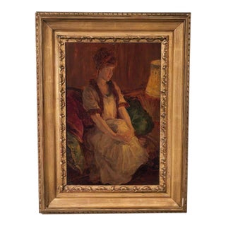 "An Interior" by Alfred Jonnia, Circa 1921 For Sale