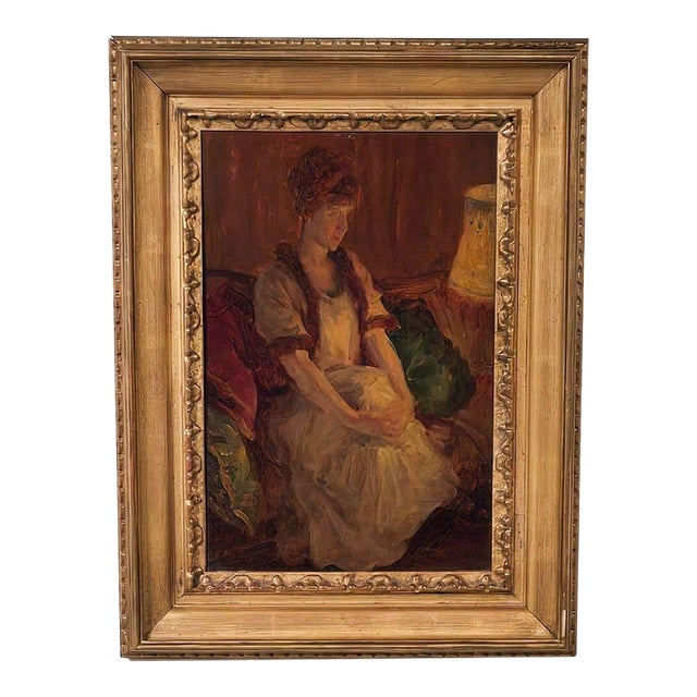 "An Interior" by Alfred Jonnia, Circa 1921 For Sale