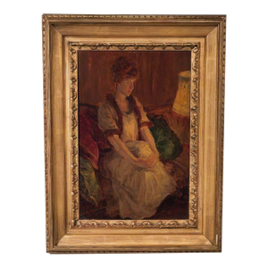 "An Interior" by Alfred Jonnia, Circa 1921