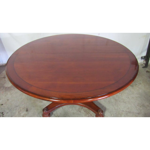Item: Ethan Allen Dining Room Table Details: Cherry Great Designer Look/Quality Piece Rare RoundTable Signed Ethan Allen...