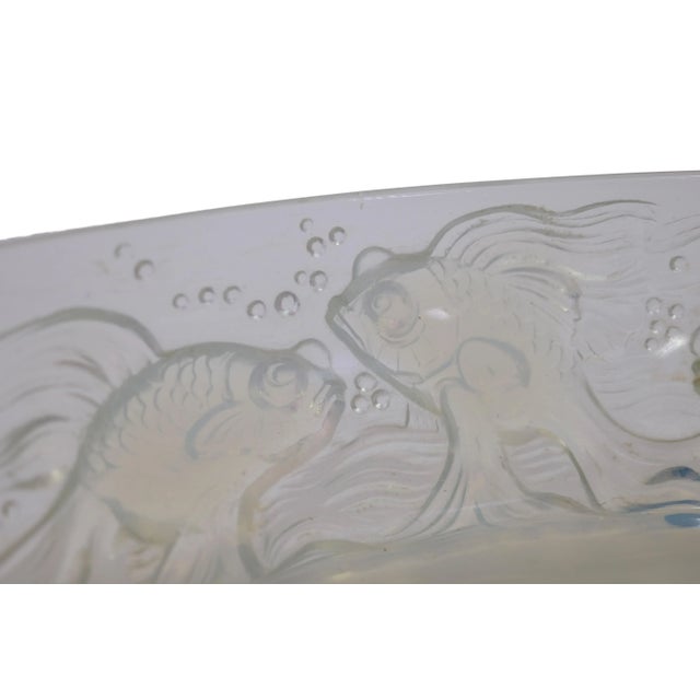 1930s Art Déco French Opaline Glass Fish Bowl by Vey, 1930s For Sale - Image 5 of 8