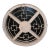 Vintage European Wooden Round Tinted Glass Rose Window With Iron Scrolled Inserts For Sale