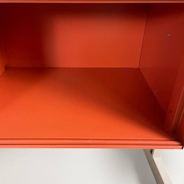 Italian Orange Metal Sideboard by Ettore Sottsass for Olivetti, 1970s For Sale - Image 12 of 18