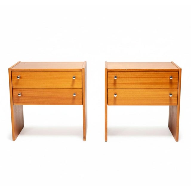 Wood Mid-Century Bedside Tables from Femina, Czechoslovakia, 1960s, Set of 2 For Sale - Image 7 of 7