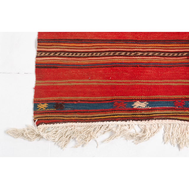 Vintage Stripe Oushak Kilim Rug For Sale - Image 4 of 10