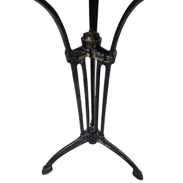 Metal Antiqur French Stone Top Cast Iron Bistro Table For Sale - Image 7 of 10