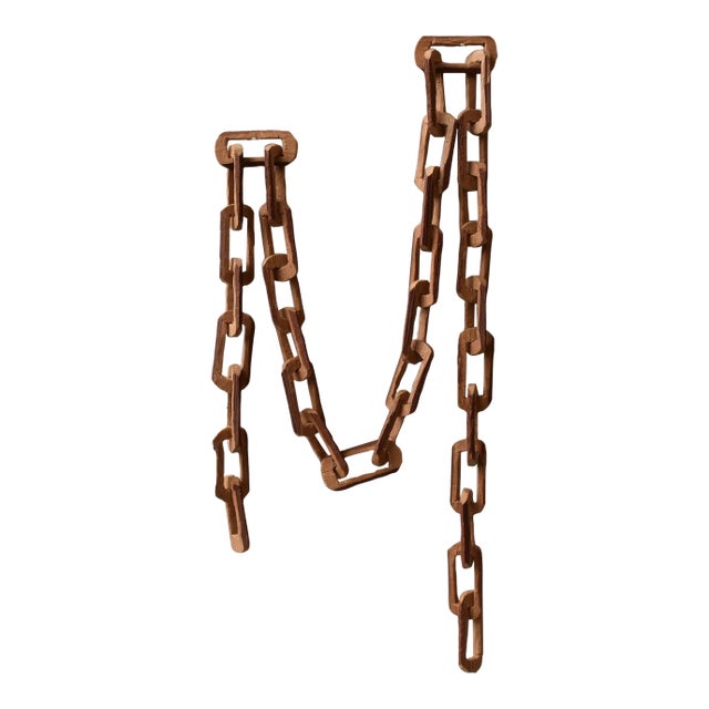 Vintage Hand-Carved Folk Art Whimsy Chain, Circa 1970s For Sale