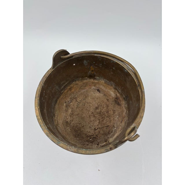Antique Brass Kettle with Legs For Sale - Image 13 of 15