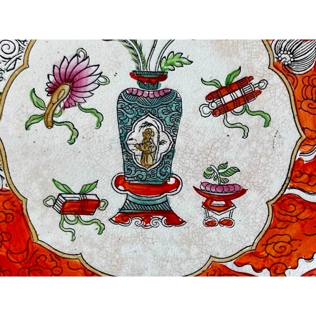 The set is antique 19th century Ashworth Brothers plates in a chinoiserie pattern referred to as “bandana ware”. The...