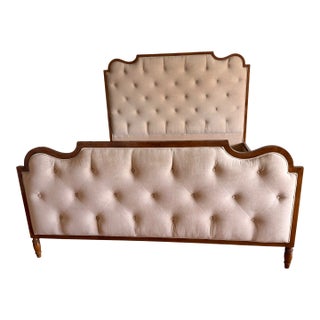 Dessin Fournir California King Tufted Burlwood Bed Bedframe For Sale