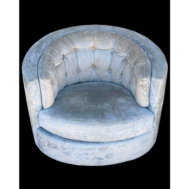 Mid Century Modern Milo Baughman Style Swivel Barrel Tub Chairs - A Pair For Sale In San Diego - Image 6 of 11