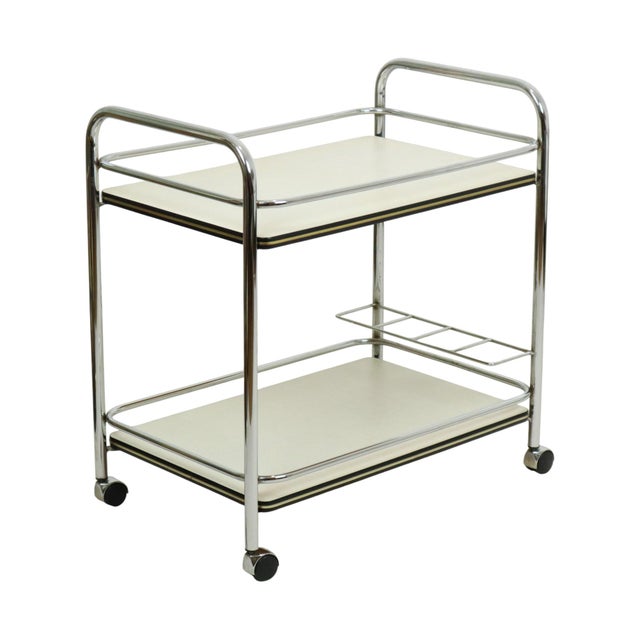 Vintage Serving Cart in Chrome, 1960s For Sale - Image 16 of 16