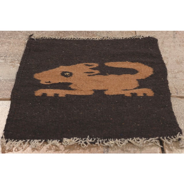 Vintage Mexican Zapotec Rug, 01'02 X 01'06 For Sale - Image 9 of 10