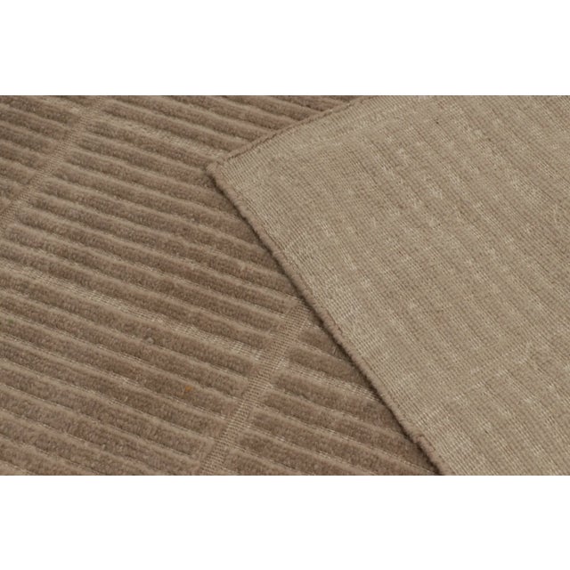 Taupe Contemporary Oversized High-Low Grid Wool Mohair Rug by Rug & Kilim, India For Sale - Image 8 of 10