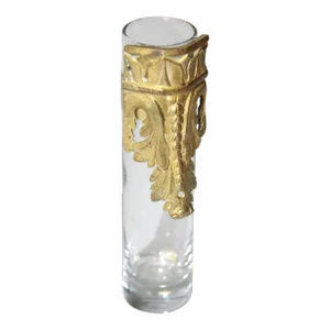 Glass Vase With Antique French Bronze Detail