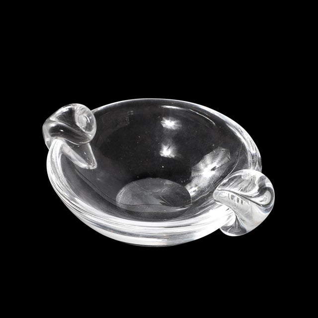 Mid-Century Modern Mid-Century Modernist Crystal Dish Signed Steuben For Sale - Image 3 of 18
