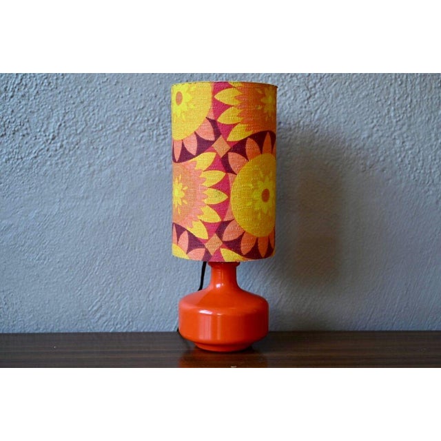 Vintage Orange Glass Table Lamp, 1970s For Sale - Image 4 of 14