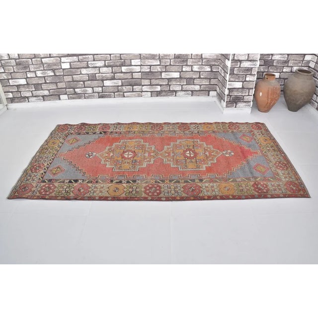 Handmade wool carpet in Turkish Anatolia , Vintage Oushak Rug,Turkish Vintage Anatolian Rug, Handmade wool Rug . One Of...
