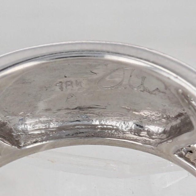 0.68ctw Sapphire Diamond Ring 18k White Gold Band Size 6.75 Stackable For Sale In Greensboro - Image 6 of 8