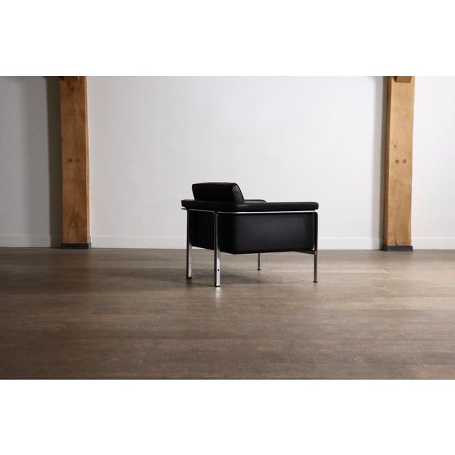 Metal Vintage Model 6912 Lounge Chair in Black Leather by Horst Brüning for Kill International, Germany, 1967 For Sale - Image 7 of 13