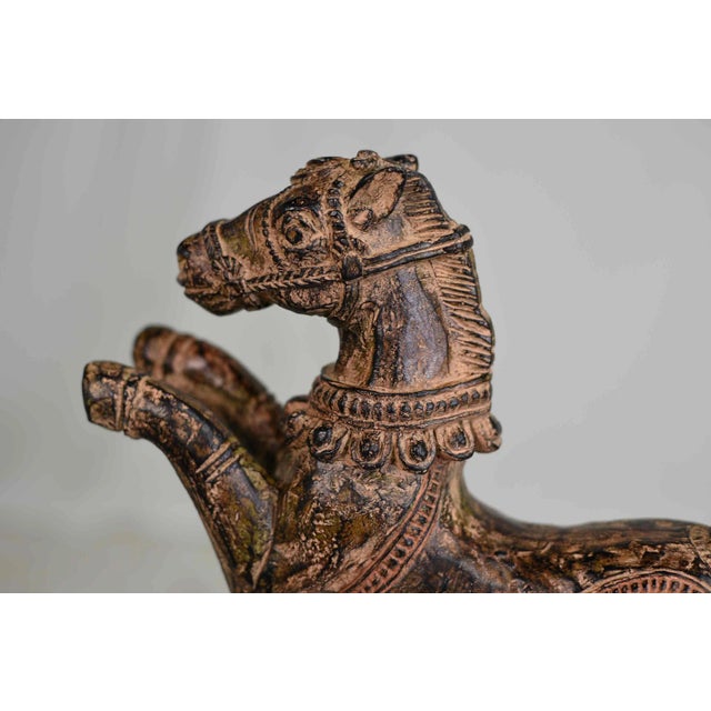 Vintage Decorative Samurai Horse Figures on Lacquered Bases - a Pair For Sale - Image 9 of 13