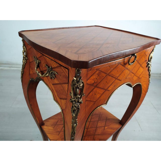 Louis XV Marquetry Side Table, 1950s For Sale - Image 16 of 18