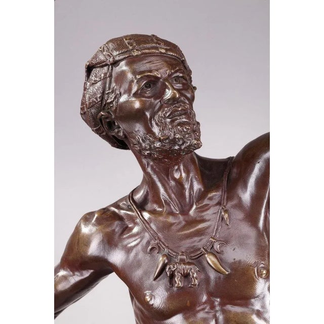 Bronze Hindu Bird-Catcher by Auguste De Wever, 1836-1910 For Sale - Image 3 of 18