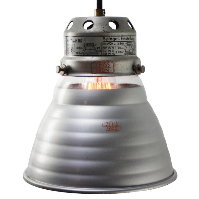 Mid-Century Modern Vintage Industrial Zeiss Ikon Ik180 Mercury Mirror Glass Pendant Light For Sale - Image 3 of 8