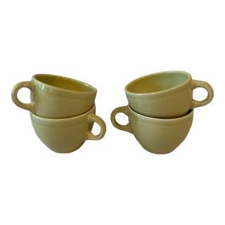 Set of 4 Vintage Yellow Russel Wright Iroquois China Coffee Cups For Sale