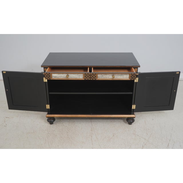 Chinoiserie Vintage Chinoiserie Decorator Eglomise 2 Door Cabinet For Sale - Image 3 of 12