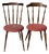 Wood and Fabric Chairs, Set of 2 For Sale