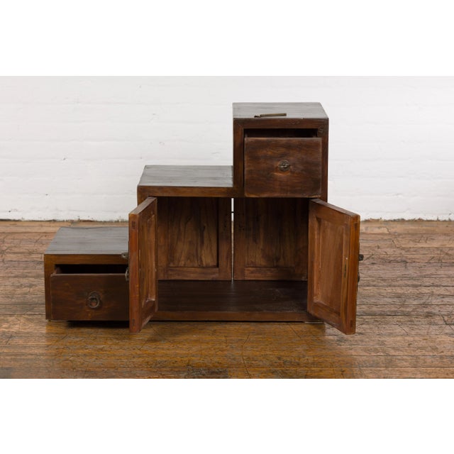 Vintage Tansu Staircase Side Cabinet For Sale - Image 9 of 12