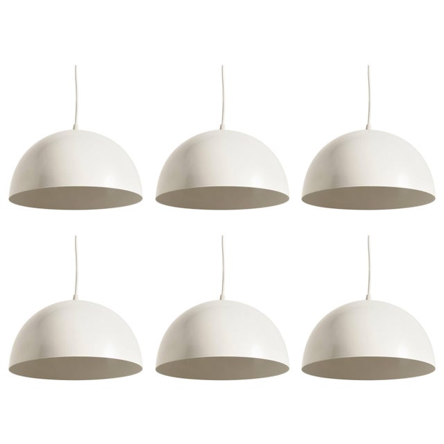 1960s Dutch Space Age White Metal Pendant Light from Raak, 1960s For Sale - Image 5 of 5