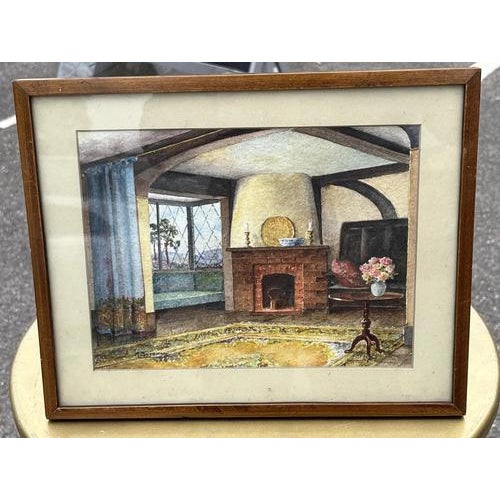Contemporary M Bateman, Lounge, Watercolor For Sale - Image 3 of 13