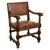 Baroque Antique Italian Baroque Leather & Barley Twist Carved Mahogany Arm Chair 1820 For Sale - Image 3 of 14