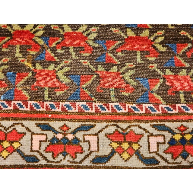 Vintage Karabagh Area Rug, Wool Pile, Handwoven Floral Design, Caucasus, 1900s, 4' x 7' For Sale - Image 11 of 15
