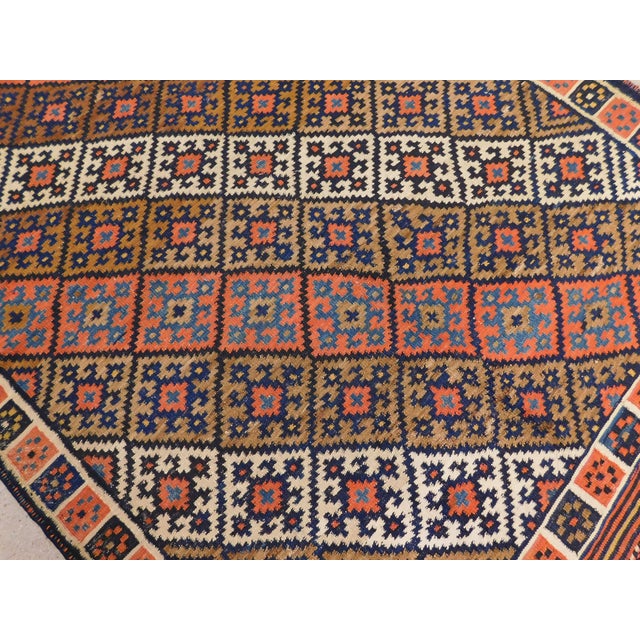 1980s A Polychrome Kilim Flatweave Rug. 4'6"x 6'4" For Sale - Image 4 of 12