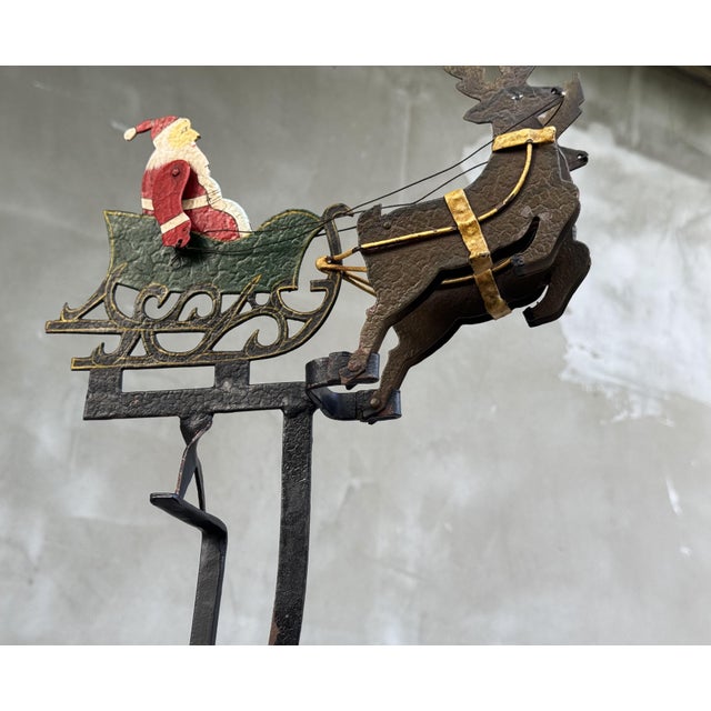 Vintage Folk Art Santa Sleigh Balancing Toy, 1950s For Sale - Image 12 of 16