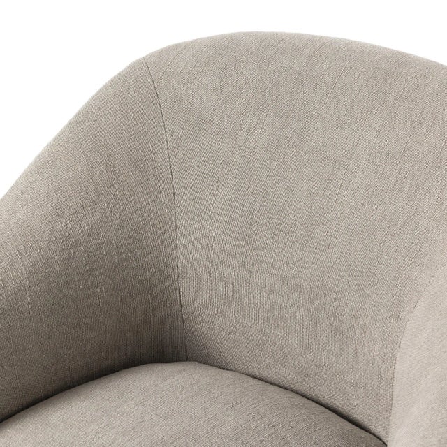 Four Hands Cove Dining Chair With Casters, Heather Twill Stone For Sale - Image 10 of 11