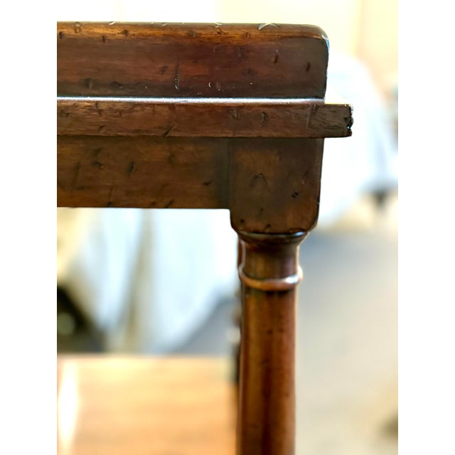 Brown Vintage Payne Street Imports English Etagere Tiered Server, Solid Wood, Brass Casters For Sale - Image 8 of 12