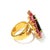2000 - 2009 Bochic "Capri" Vintage Blue Opal & Ruby Ring Set In 18K Gold & Silver For Sale - Image 5 of 18