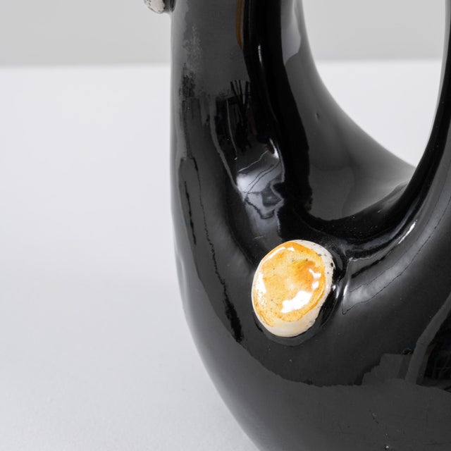 Black 20th Century Italian Ceramic Vase For Sale - Image 8 of 9
