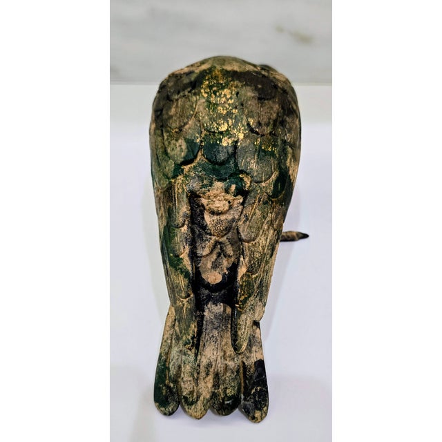 Verdigris Vintage Toyo Japan Cast Bird Sculptures – Verdigris Pigeon Dove Pair, Heavy Decorative Figurines For Sale - Image 8 of 10