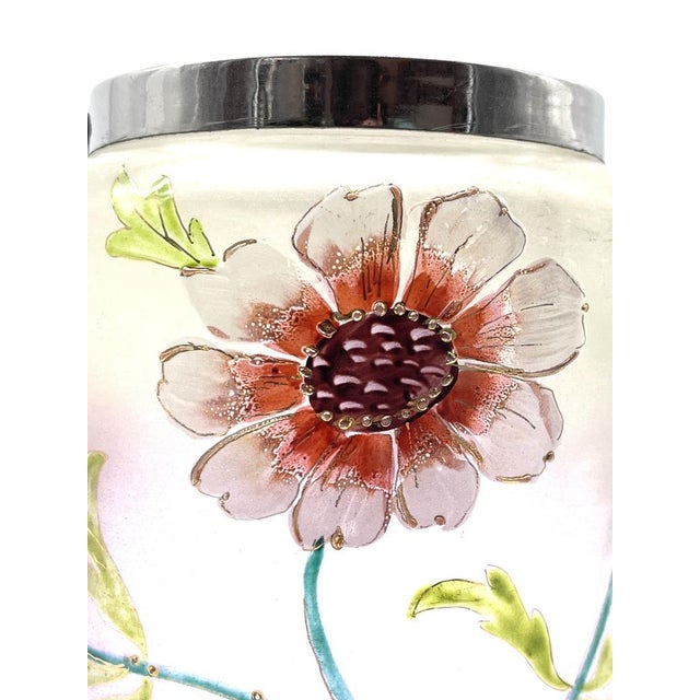 Antique Art Nouveau Glass Bonbonnière with Floral Decoration, 1900s For Sale - Image 9 of 17