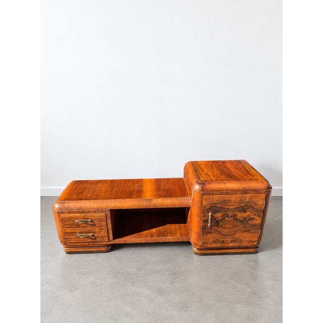 1930s Art Deco Walnut Burl Entry Console Table, 1930s For Sale - Image 5 of 9