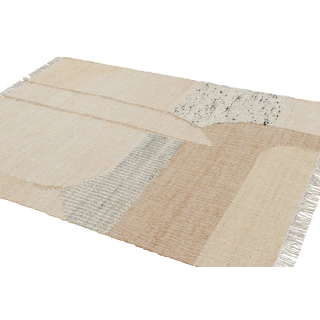 Not Yet Made - Made To Order Rug & Kilim’s Abstract Flatweave with Cream and Beige Geometric Patterns - 5x8 For Sale - Image 5 of 7