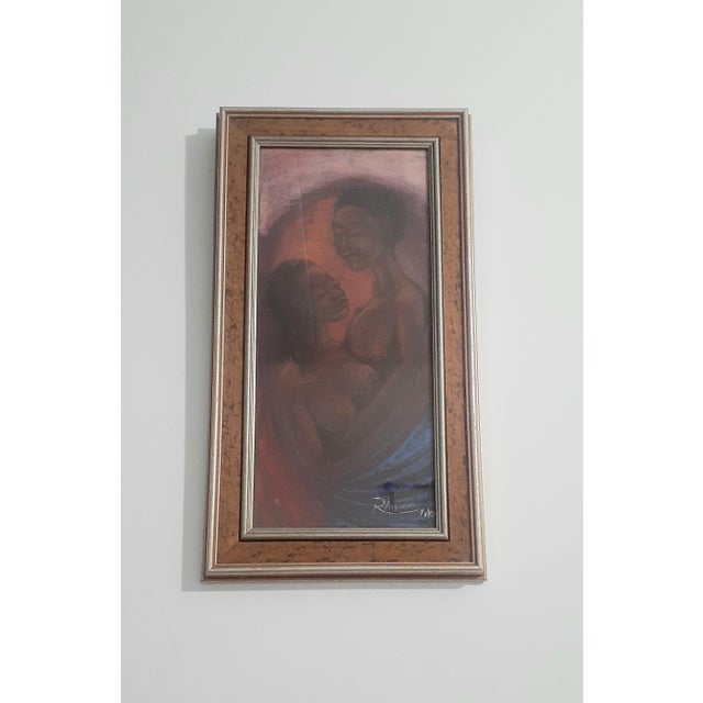 Bathed in the warmth of quiet affection, Richard Atkinson’s painting whispers of love’s unspoken language. Two figures...