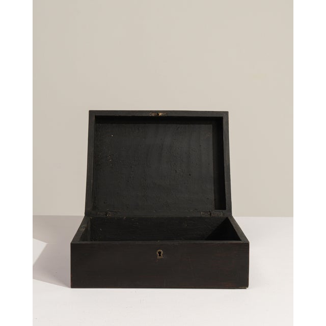 French 19th Century France Black Wood Box For Sale - Image 3 of 18