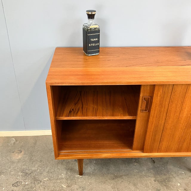 Sideboard with Sliding Doors in Teak, 1960s For Sale - Image 9 of 12