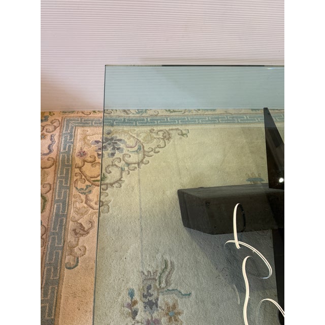Postmodern Sculptural Glass Top Coffee Table For Sale - Image 4 of 12